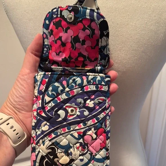 Vera Bradley Disney Mickey Mouse Cellphone Crossbody with Quilted Floral Design - Picture 4 of 4